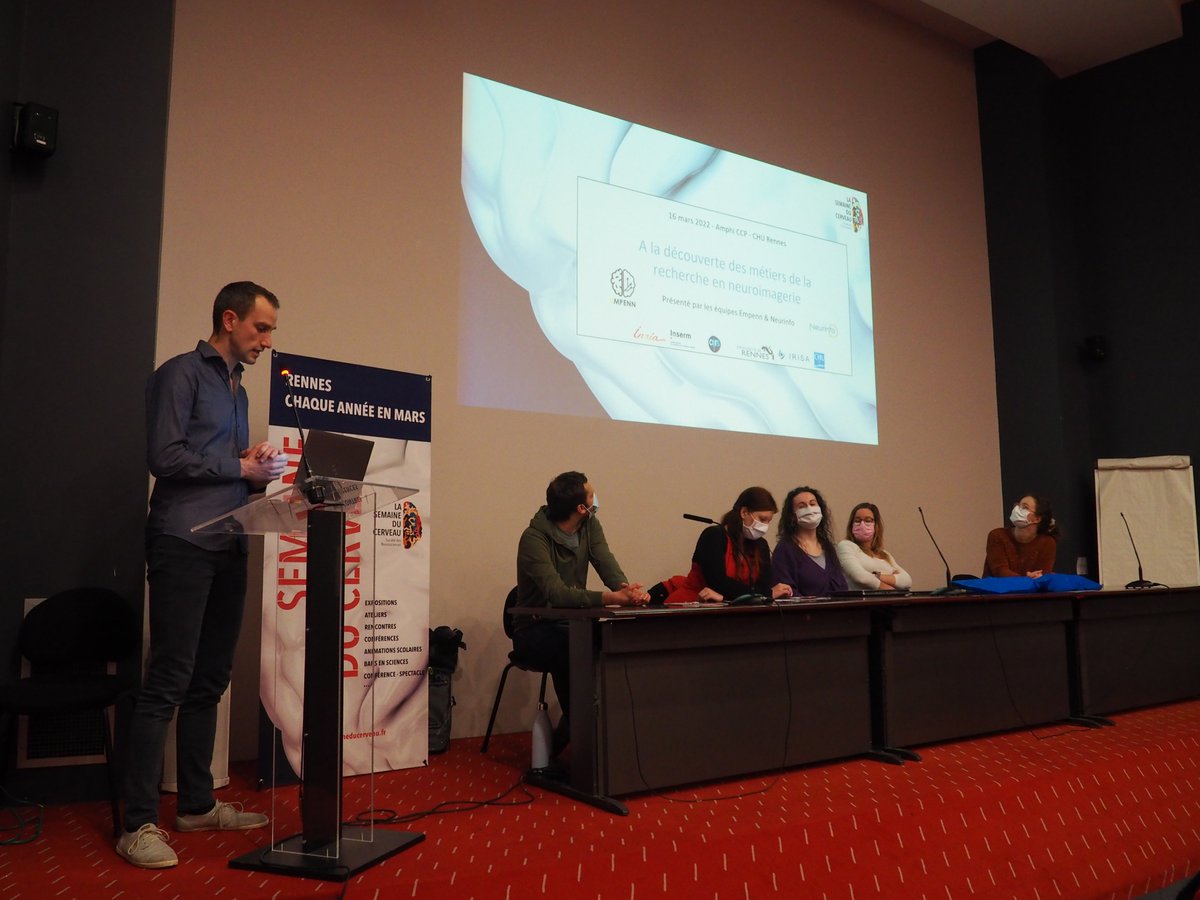 empenn_lab's tweet photo. Une conférence sous la forme d'un quiz @Klaxoon était organisée hier par l'équipe @empenn_lab  dans le cadre de la @SemCerveau35 au sein du @CHURennes.
Le quiz a permis d'aborder quatre thèmes 👇 https://t.co/NyEgNtCB4u