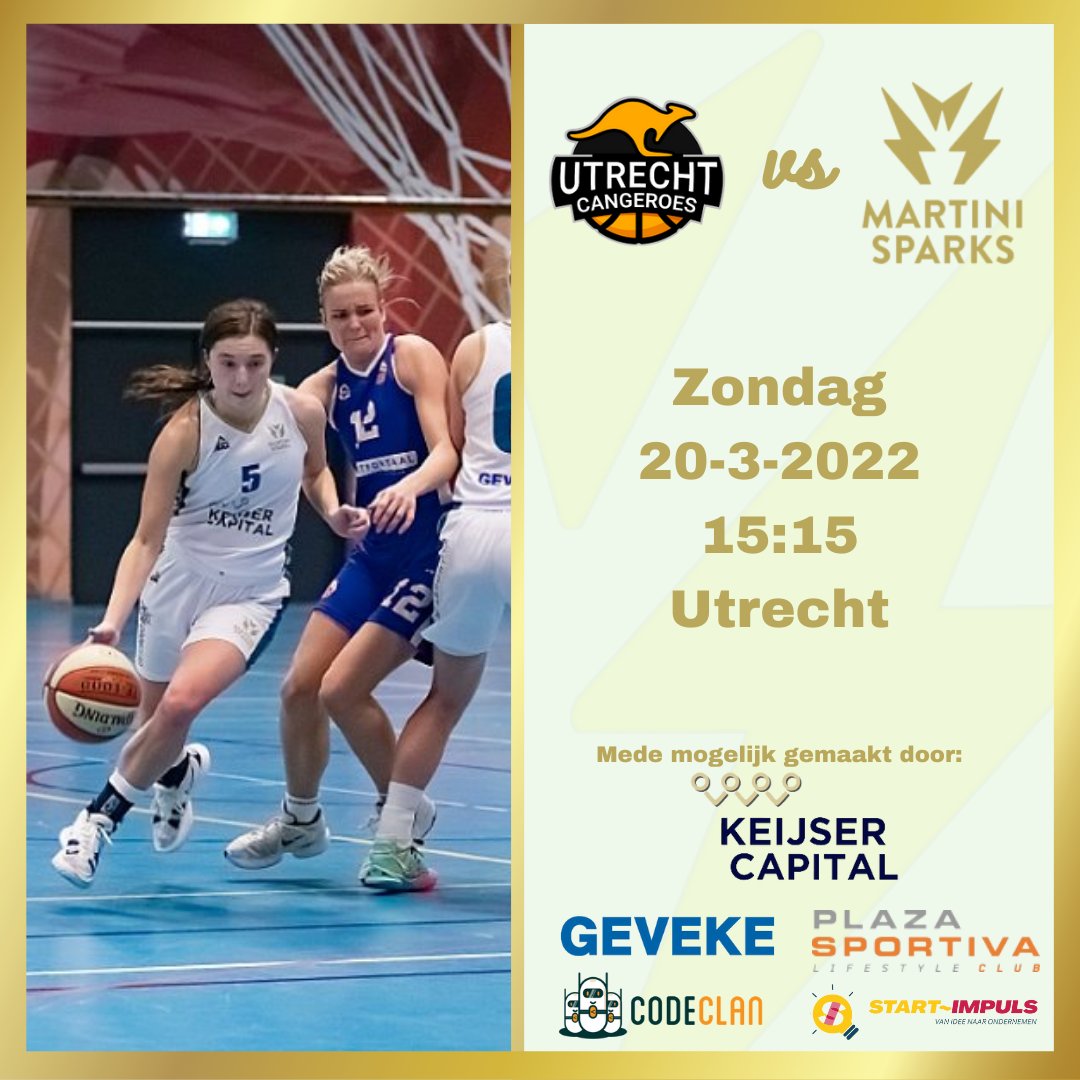 martinisparks's tweet photo. ⚡BC UTRECHT CANGEROES - KEIJSER CAPITAL MARTINI SPARKS⚡

📆 20-3-2022
🏀 15:15
🆚️ BC Utrecht Cangeroes
📍Sporthal Lunetten, Utrecht
📺 https://t.co/R0vf4kQmTW

#Basketball #Haren #eliteB #WBL #together https://t.co/QDRx11sGRT