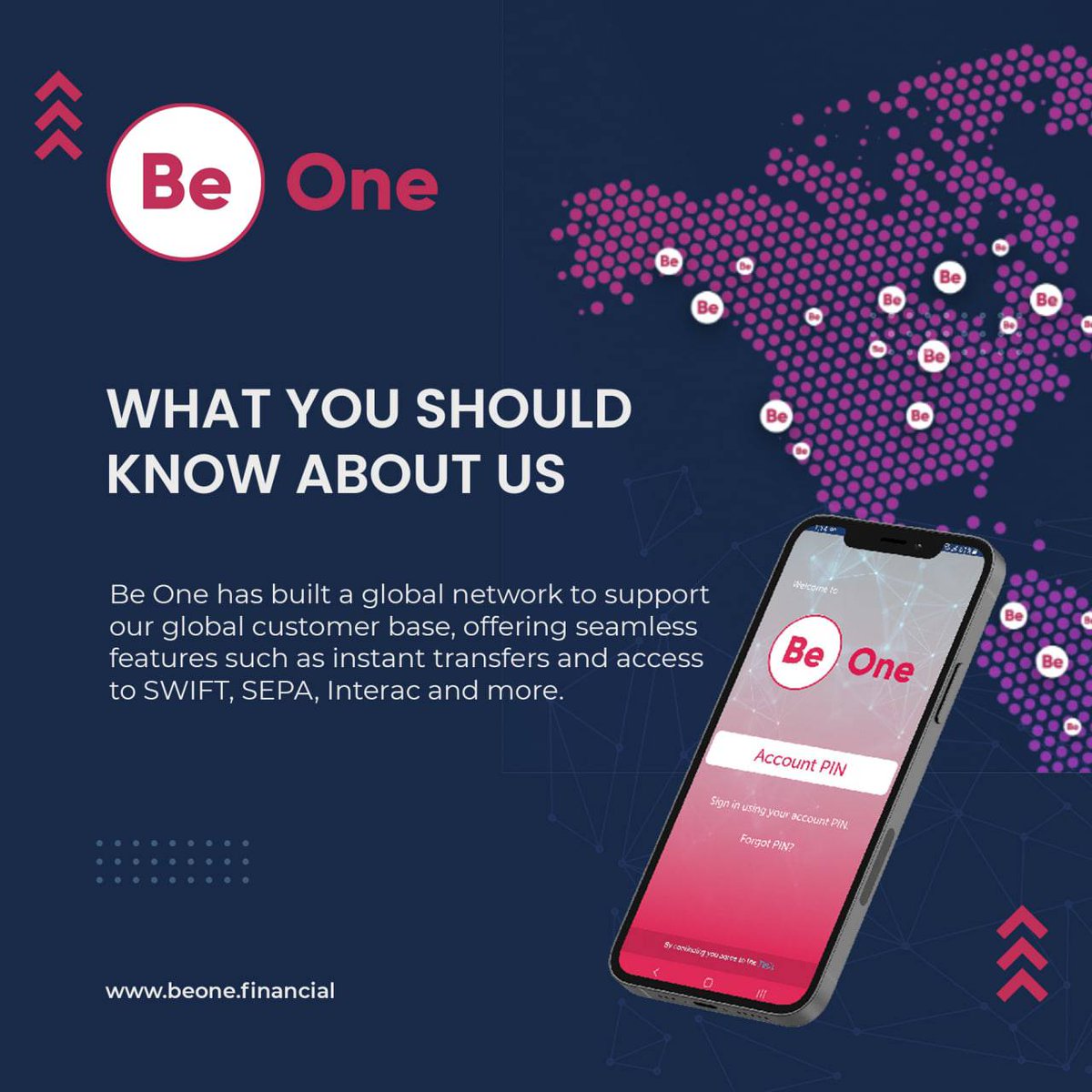 BeOneFinancial's tweet photo. Be One has built a global network to support our global customer base, offering seamless features such as instant transfers and access to SWIFT, SEPA, Interac and more.
#BeOneFinancial #Bitcoin #Cryptocurrency https://t.co/AEWUkeioKy