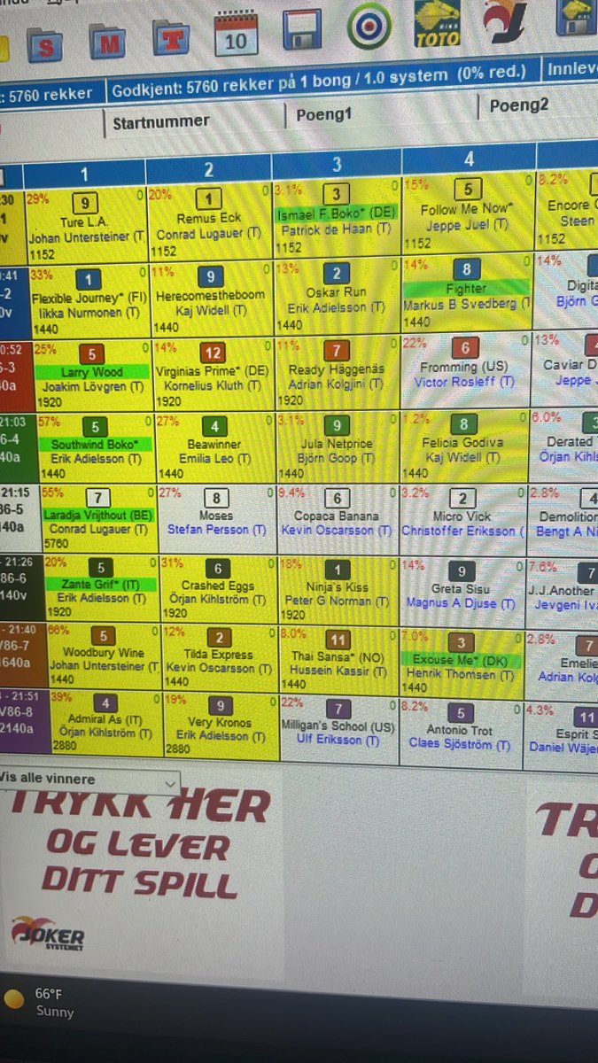V86 satt klokkerent i går på 99kr andelen!

•Lodd er lagt ut for Jackpot til V6 Bergen 

•Vi har en klink vinner til Jarlsberg i morgen

•Internasjonal V75 på Lørdag med over 60 mill i potten! 

Rygg tar du her👇

m.rix22.no/L58ZZ