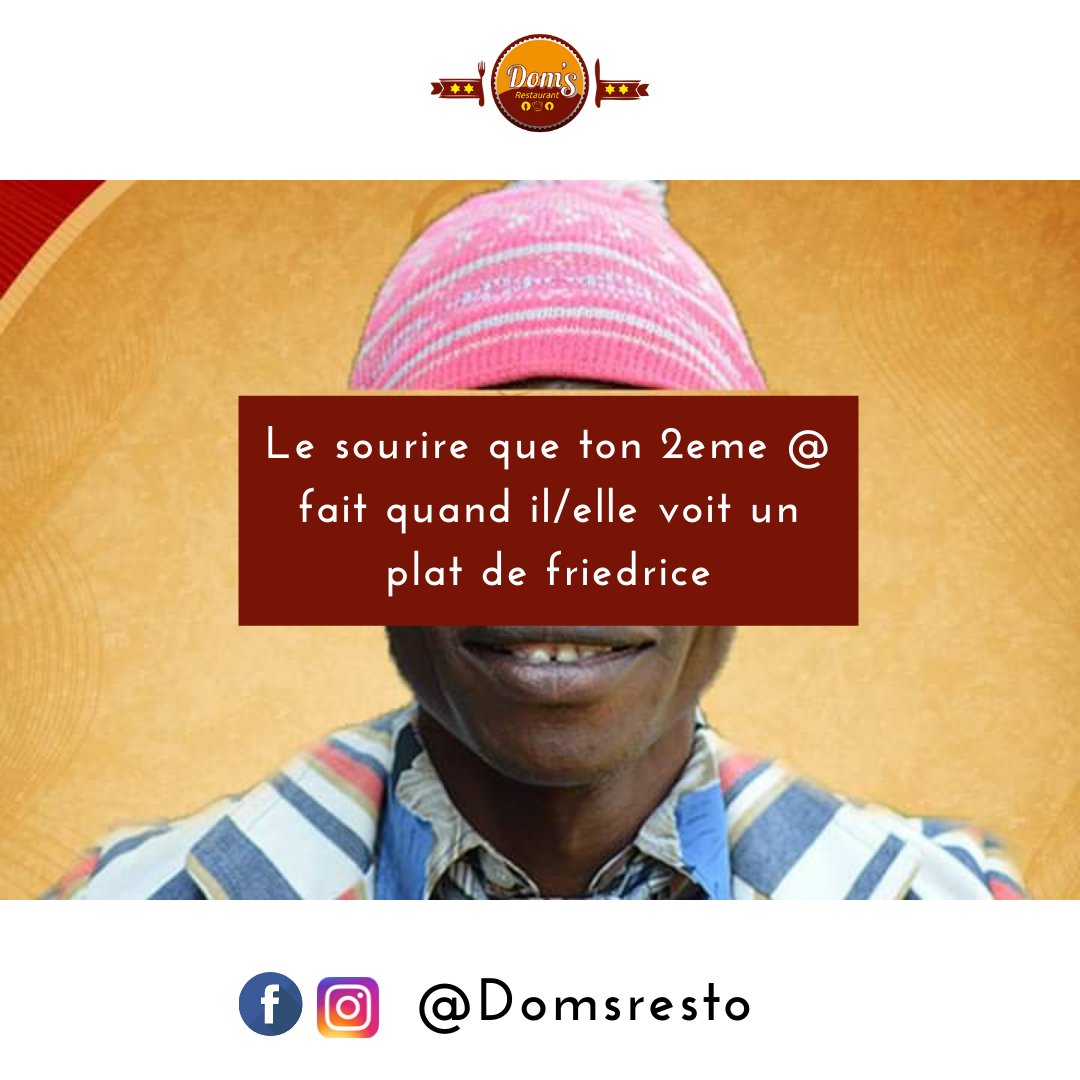 Le sourire de ça 😁

C'est qui ton 2eme @ ? (Mentionne le en commentaire)... En tout cas, c'est un connaisseur ! 💪

Nous sommes ouverts à partir de midi pour tout retrait de commande.

#Domsresto #friedricerecipes