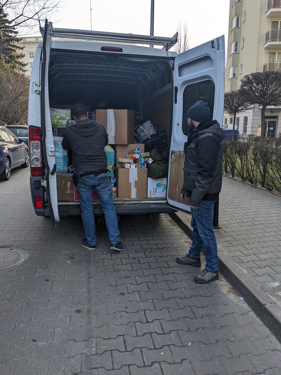 UkrainePortugal's tweet photo. Van loaded this AM on Warsaw https://t.co/1641cgroNA