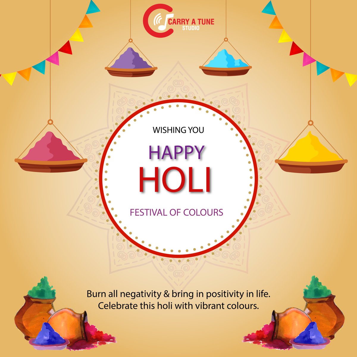 Carry_A_Tune's tweet photo. May God gift🎁 you all the colours of life, colours of joy, colours of happiness, colours of friendship, colours of love and all other colours you want to paint your life in. Carry A Tune Studio wishes you a Happy Holi🎉

#happyholi #holi #holifestival #FestivalOfcolors https://t.co/11rGQDKKWp