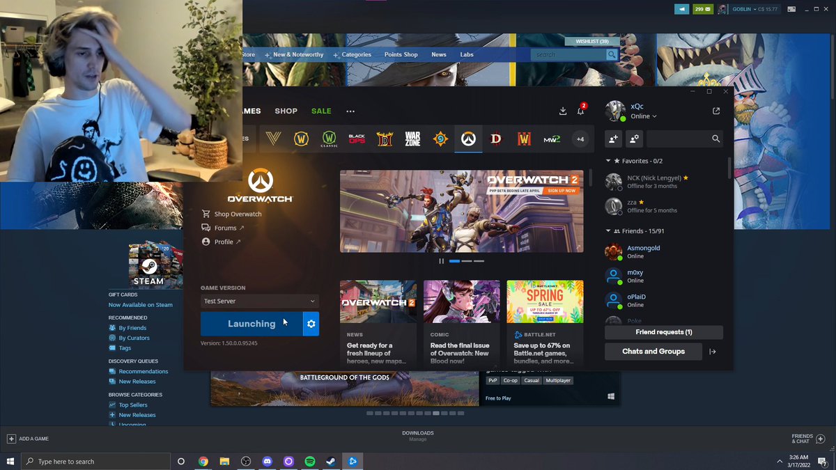 RizlyDesigns's tweet image. XQC accidentally leaks Overwatch 2 menu and starting screen #Overwatch #Overwatch2