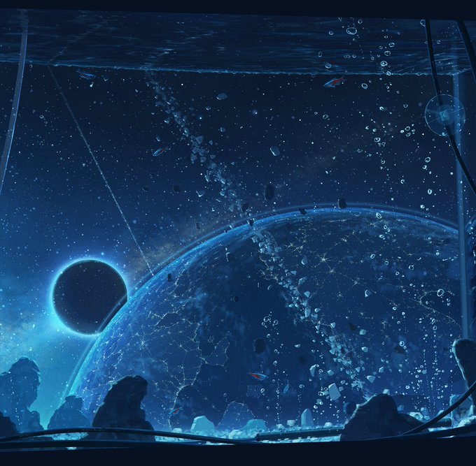 「blue theme bubble」 illustration images(Popular)