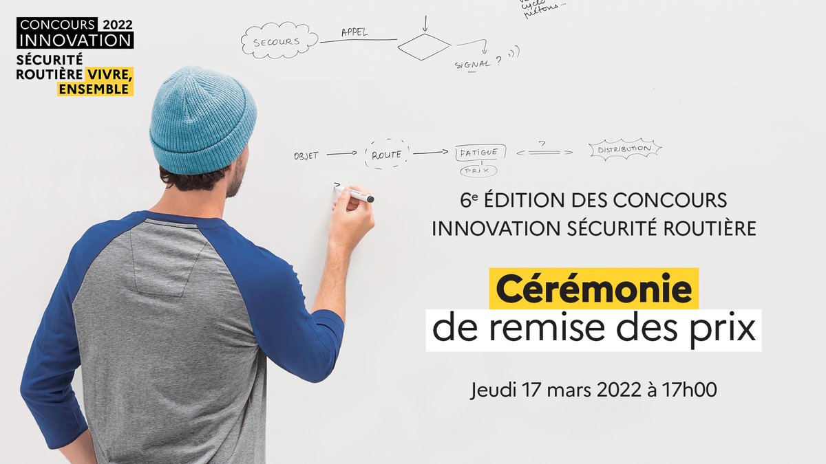 RoutePlusSure's tweet image. 🕔La cérémonie de remise des prix #InnovationSécuritéroutière 2022 débute à 17h ! Pour découvrir les lauréats du Challenge et du Prix en direct, c'est par ici ➡️ bit.ly/3IiXKgk