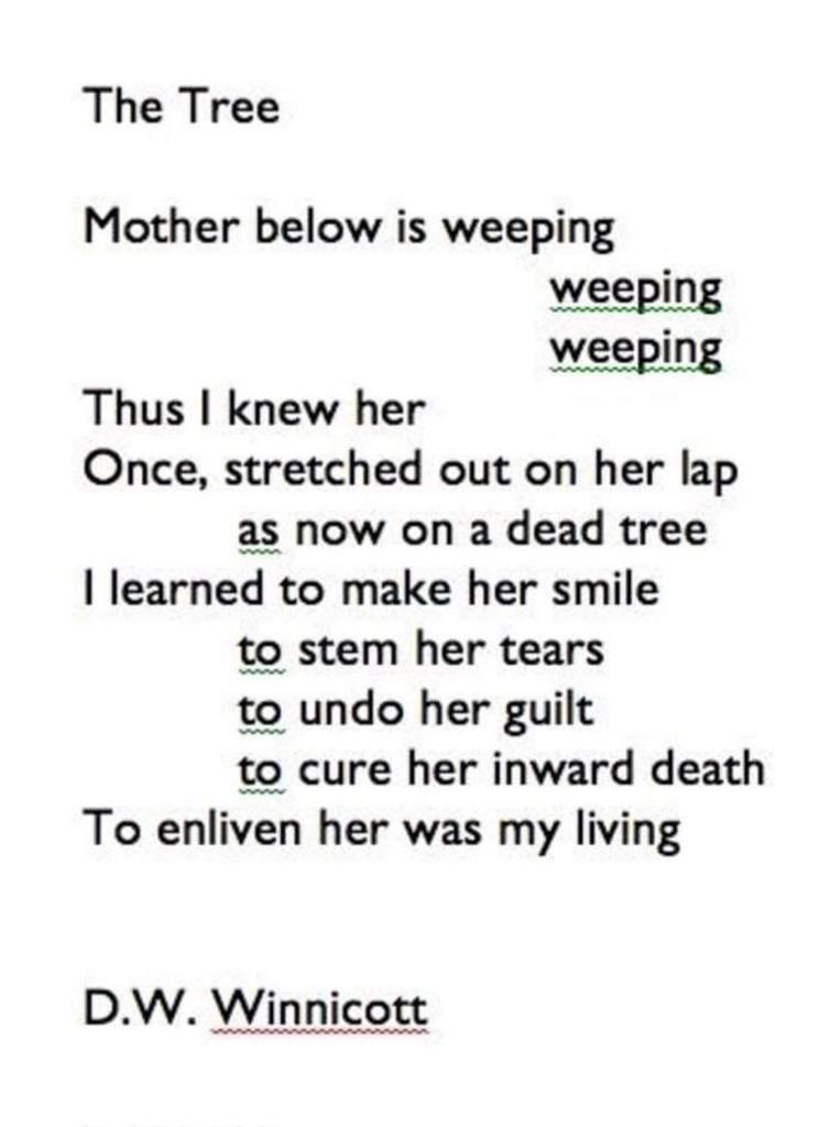 1963 poem by D.W. Winnicott about his mother