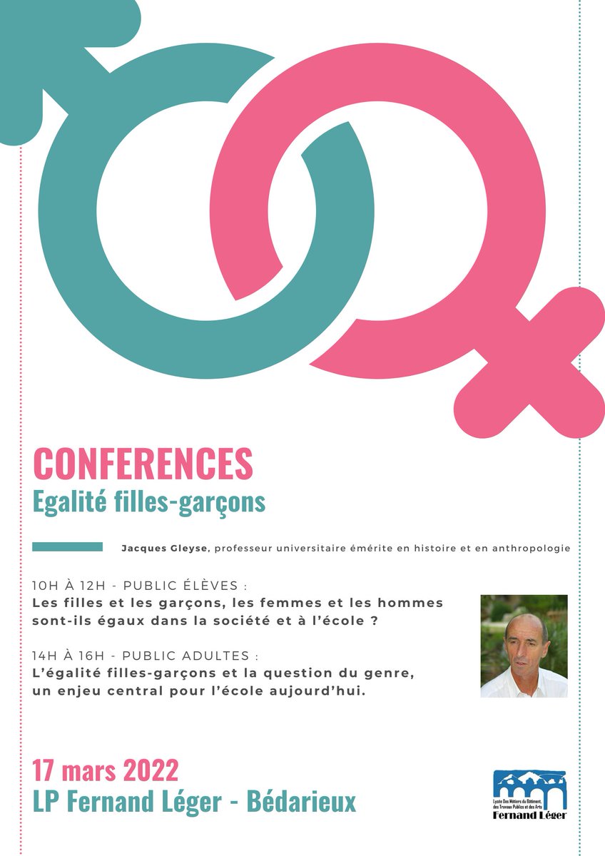 delor_laetitia's tweet photo. Jacques Gleyse nous fait l'honneur de sa présence au @LP_F_Leger_34 pour aborder avec élèves et personnels l'#egalitefillesgarcons. Identifier les #stereotypesdegenre, différences et inégalités pour mieux les combattre au quotidien. 
@acmontpellier @sophiebejean @34Dsden https://t.co/vmfF3Kya0v