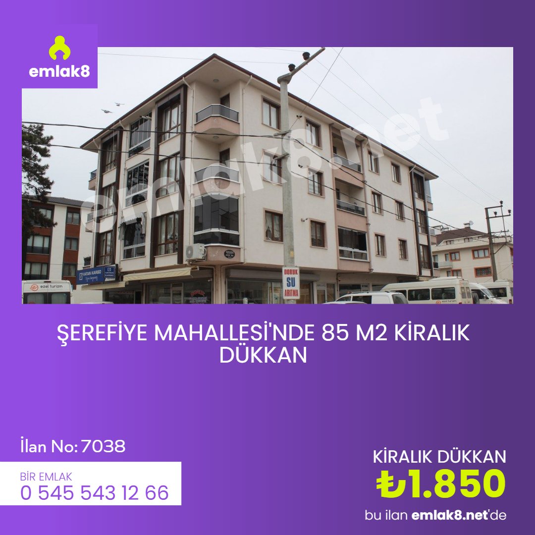 ŞEREFİYE MAHALLESİ'NDE 85 M2 KİRALIK DÜKKAN
Fiyat: 1,850 TL
İlan No : 7038
Emlak Ofisi : <a href="/duzcebiremlak/">duzcebiremlak</a> 
emlak8.net
Aradığın evi bul.
#emlak #emlak8 #satılık #kiralık #daire #ev #yapı #satılıkdaire #kiralıkdaire #kiralıkdükkan