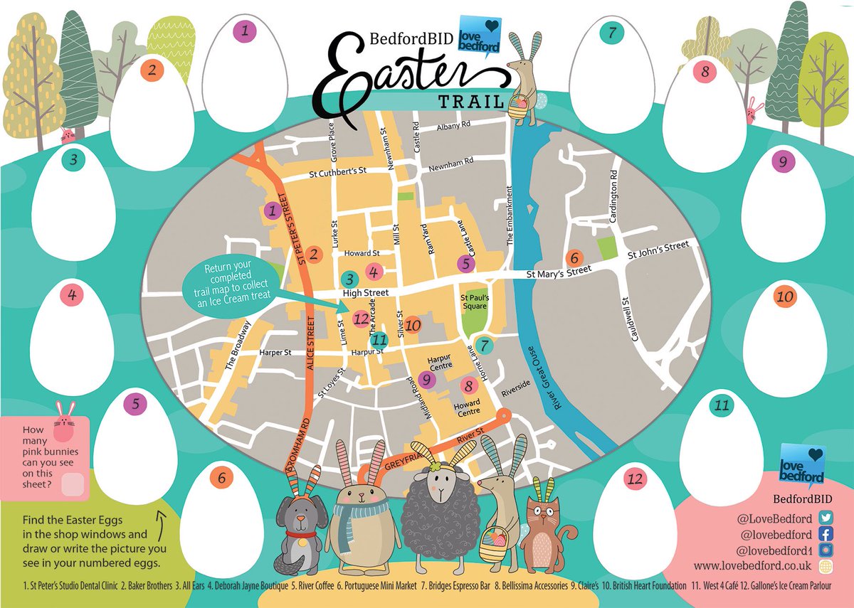 First #easter trail of the season is complete! Another happy customer! #bedford #lovebedford #eastertrail #easterhunt #Easter2022 #Illustrator #illustrations #eastermap #map