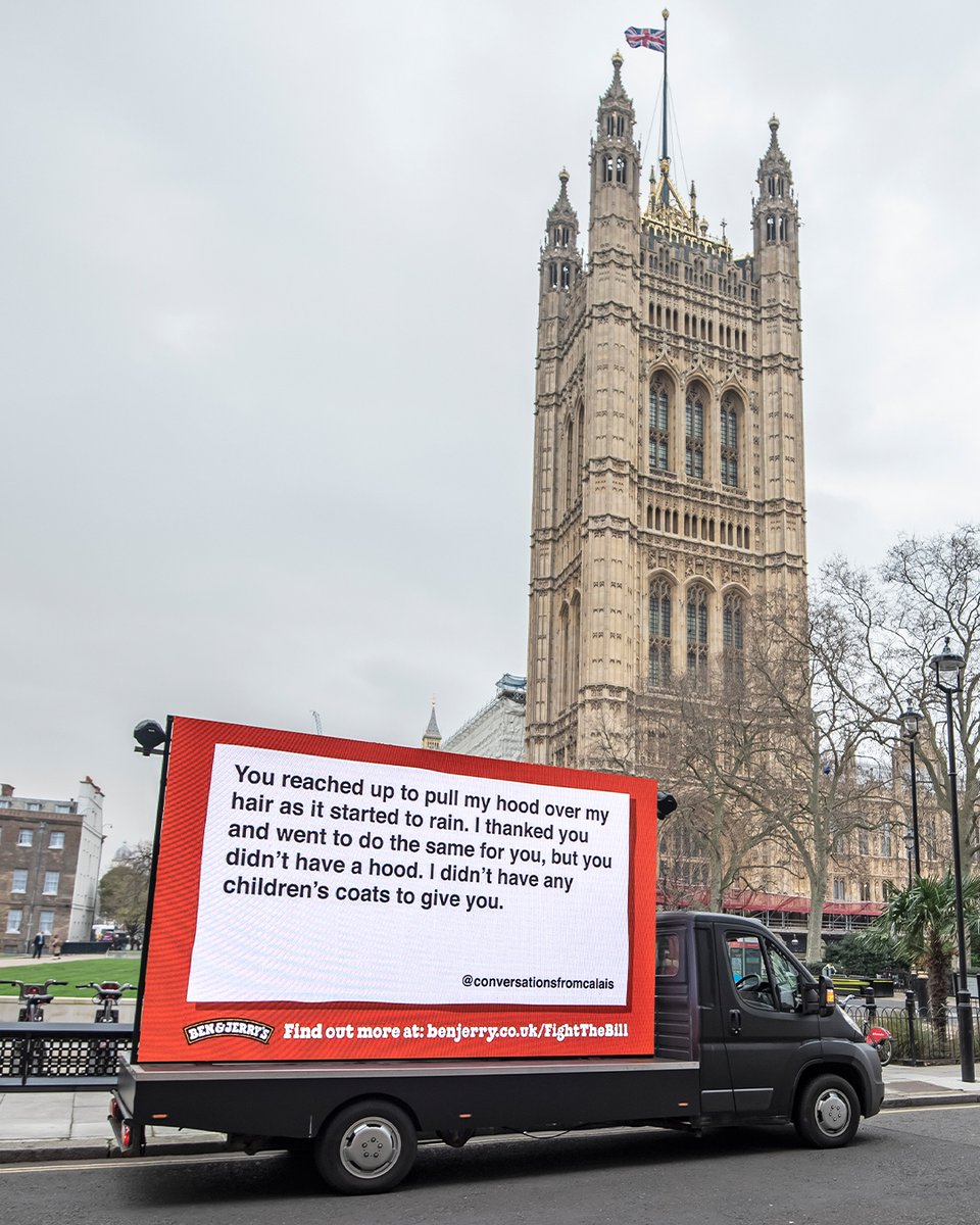 benandjerrysUK's tweet image. We took this billboard to Westminster to remind our leaders to vote with compassion to ensure people seeking safety get the protection they need and deserve - no matter where they happen to be from. Join us and Conversations from Calais in demanding action benjerry.com/fightthebill