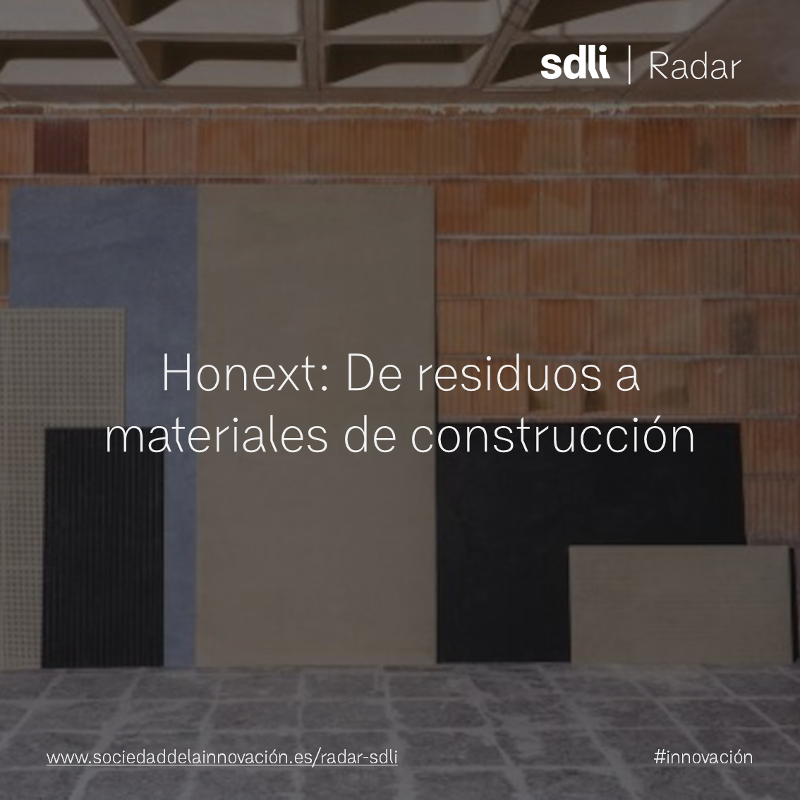 sdli_innovation's tweet photo. Muchas veces la #sostenibilidad es aprovechar lo desechado para crear algo nuevo. #Honext, un #startup de #Barcelona lo demuestra con sus placas para la #construcción 🏬 hechas con desechos.
Historia disponible en nuestro radar 📡
👉¡Suscribete!
https://t.co/xqJgwYnWnz https://t.co/M4mG9W1a82