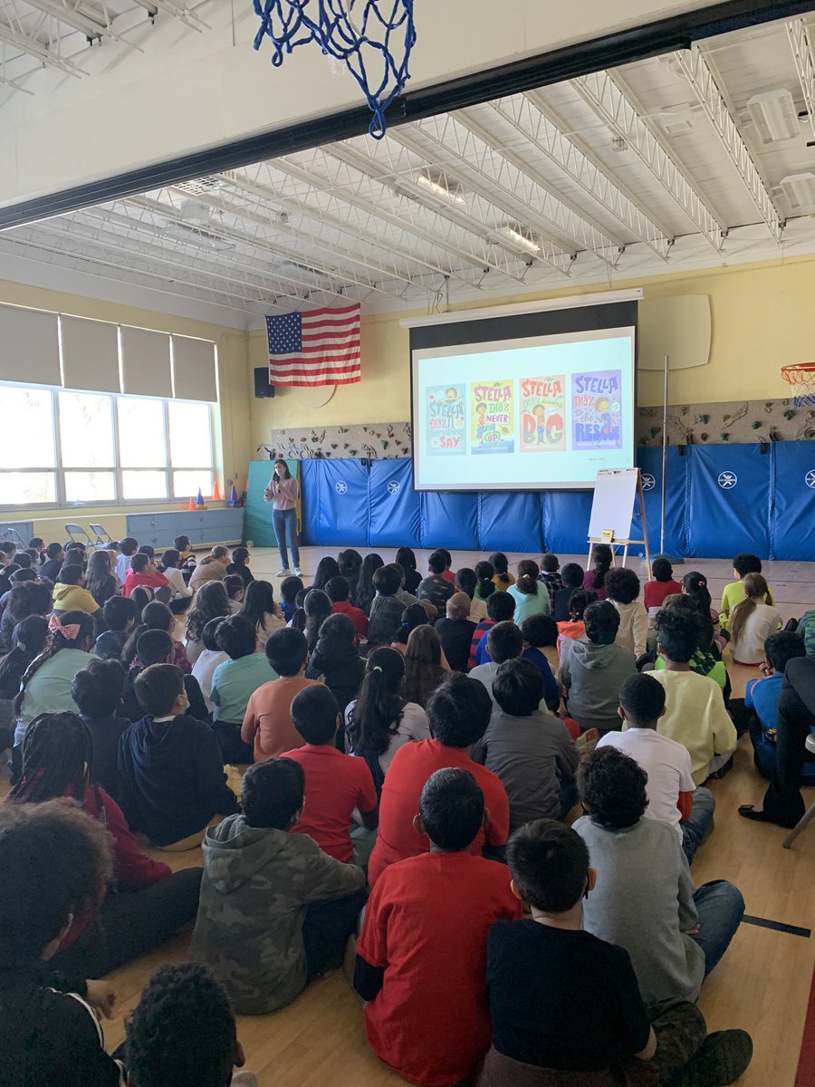 WashEdison's tweet photo. Wow! Thank you so much @andominguez @AuthorVillage for the great author visit last week. The students were so excited to hear about the making of Stella Diaz and see an illustration come to life with a story! A great conclusion to our One Book One School program. #wespride https://t.co/6jhvzZApFC
