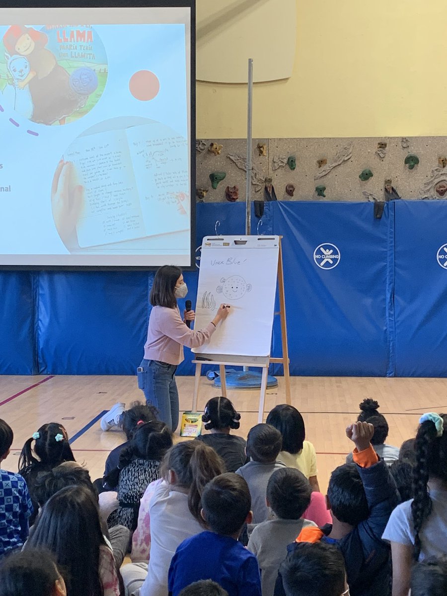 WashEdison's tweet photo. Wow! Thank you so much @andominguez @AuthorVillage for the great author visit last week. The students were so excited to hear about the making of Stella Diaz and see an illustration come to life with a story! A great conclusion to our One Book One School program. #wespride https://t.co/6jhvzZApFC