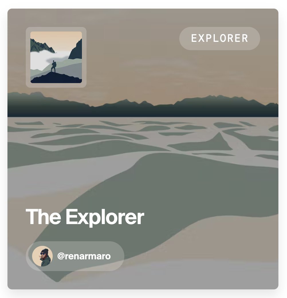 renarmaro's tweet photo. Just created 'The Explorer' collection on @foundation 😃 ENJOY ! #nftdrop #nftart #cryptoartist
https://t.co/xOJ5iszcrt https://t.co/2GCJydZeFc