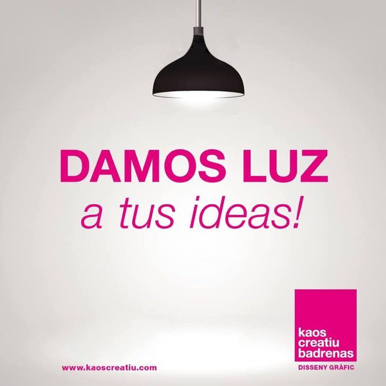 ¡EN KAOS CREATIU DAMOS LUZ A TUS IDEAS!

kaoscreatiu.com

#agenciapublicitaria #estudiodediseño #branding #publicidad #diseñográfico  #stands #retail #impresión #solucionesgráficas #solucionescreativas #marketing #creatividad #experiencia #calidad #profesionalidad