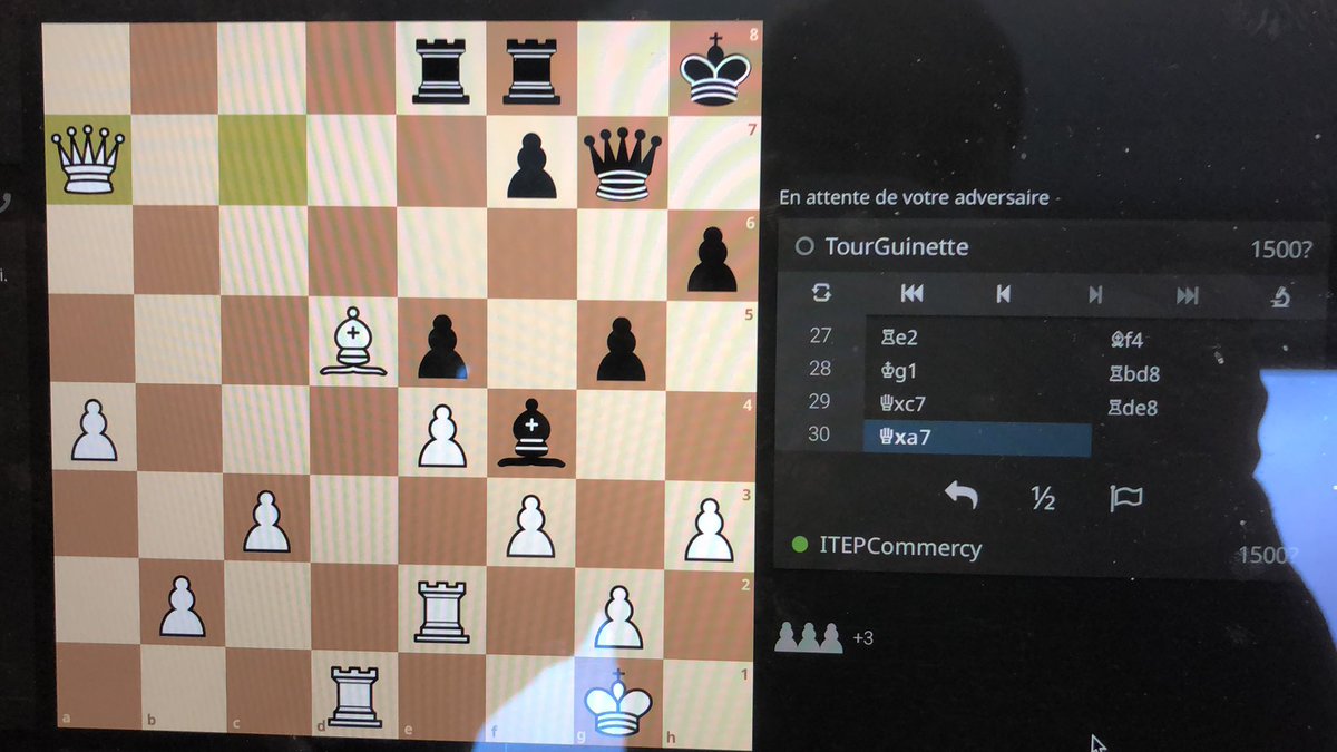 itepcommercy's tweet photo. @GuinetteTour Bonjour, nous jouons dxa1. #Partie 
#Quotichess https://t.co/yZdf2d76wc