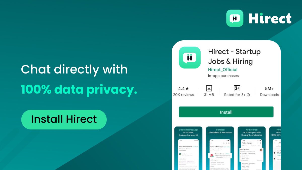 Hirect India - Startup Jobs & Hiring on Twitter: "Download the Hirect app  now: https://t.co/iRYOrBxEQK https://t.co/09nq702ssk" / Twitter