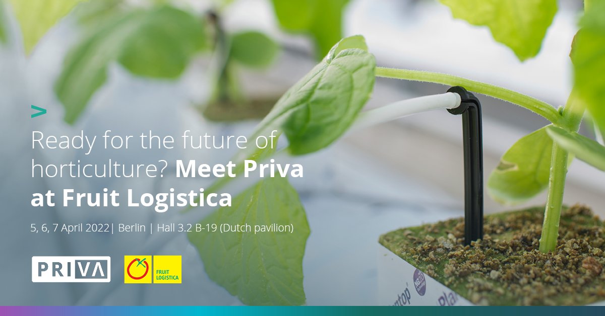 Ready for the future of horticulture? Meet <a href="/PrivaNL/">Priva</a> at <a href="/Fruit_Logistica/">🍉 FRUIT LOGISTICA 🍏</a> - 5, 6, 7 April, and discover how we can help you grow a profitable crop anywhere 🌍.
You can find us at the Dutch pavilion (Hall 3 - B-19). Read more via priva.com/discover-priva…