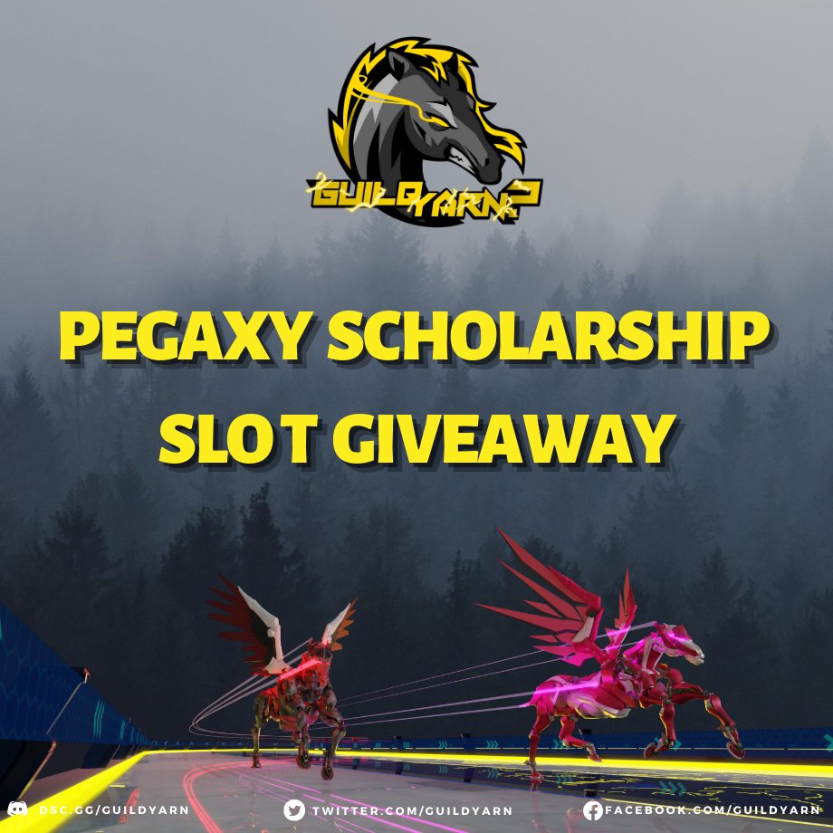 Giveaway Alert!

Did you miss our Twitter giveaway? This may be your time as Guild Yarn? is giving away 10 Pegaxy scholarship slots on Facebook! 
Follow our Facebook page for further mechanics on how to join!
facebook.com/GuildYarn/