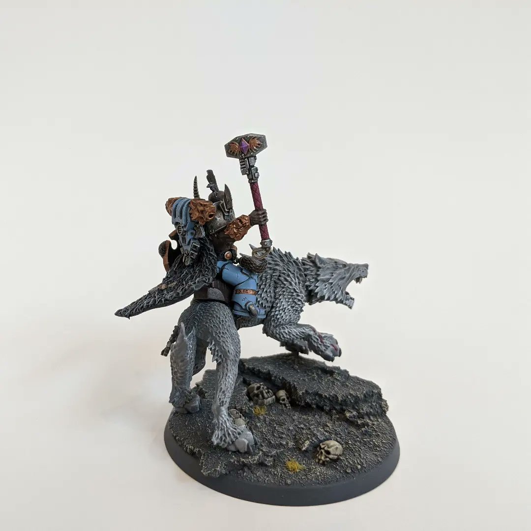 Gerry_B63's tweet photo. This is my take on Engir Krakendoom, Wolf Lord of the Seawolves. I had such a great time making this mini. It was an idea that had been sitting in my head for a long time and I had a pretty blank canvas to work with 
#spacewolves
#WarhammerCommunity
#warmongers
#PaintingWarhammer https://t.co/uQ8UQle7cc