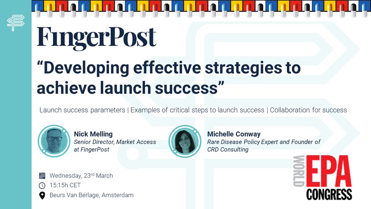 We are excited to announce that Nick Melling and Michelle Conway will be presenting at the World Evidence, Pricing and Access Congress. The presentation of the session will take place on Wednesday 23rd March at 15:15h CET.
See you there!
#EPACongress #MarketAccess #Pricing