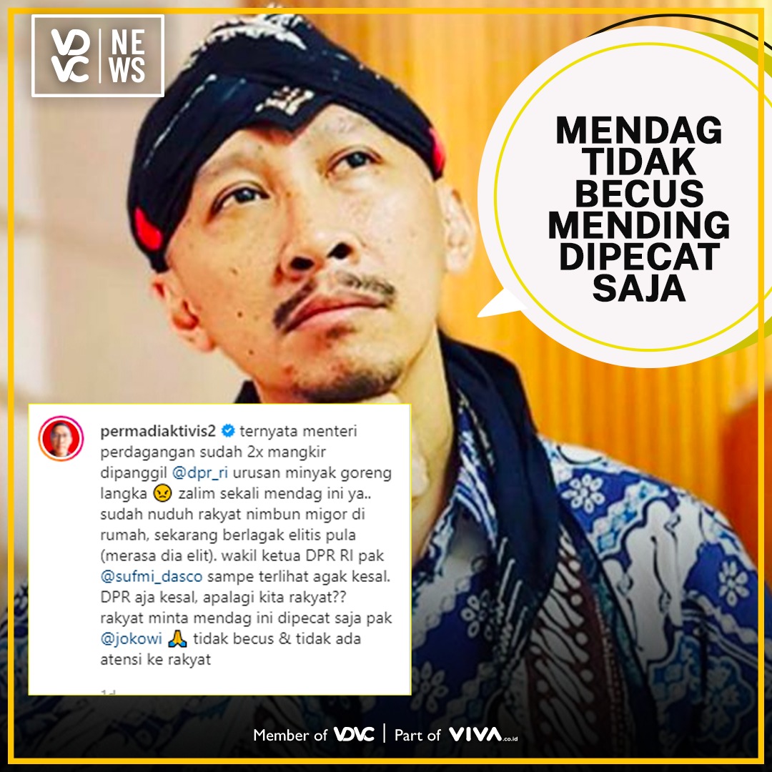 vois_channel's tweet photo. Permadi Arya atau dikenal dengan panggilan โAbu Jandaโ turut mengomentari polemik kelangkaan minyak goreng yang tengah melanda Indonesia.
#VDVCNews #PermadiArya #AbuJanda #MinyakGoreng #MuhammadLutfi https://t.co/WsLJMr5ZE1