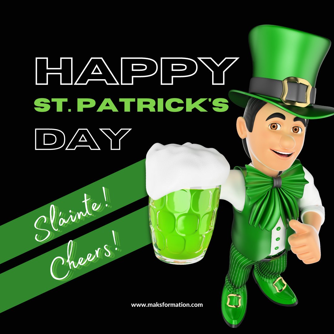 FormationMaks's tweet photo. Happy St. Patrick's Day! 🍀🍀🍀

#saintpatricksday #stpatricks #paddysday2022
#apprendreanglais #formationanglais #coursdanglais https://t.co/ziEg5OT7UE