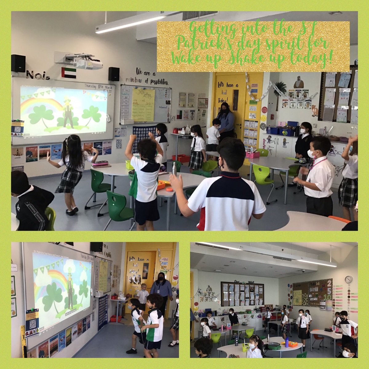 ReptonADYr2's tweet photo. Getting into the St Patrickβs Day spirit for our Wake Up Shake Up in the Owls class this morning #StPatricksDay #owlsclass #culturalcelebrations https://t.co/8P28jc8fVd