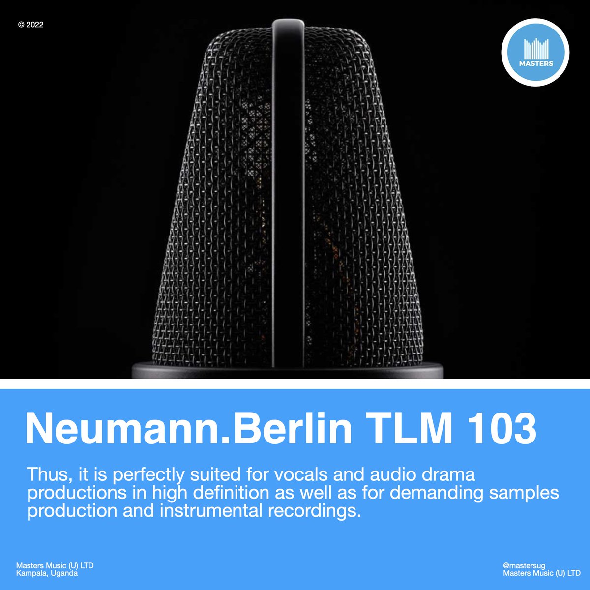 Masters_UG's tweet photo. Bringing the Best of Audio Quality with the Neumann TLM 103 with built it extreme self quiet noise.

This Mic is great for Vocal capture especially in very busy works of art such as Music and Movied which have alot of sounds going on.

 #mastersstudios #audioproduction https://t.co/1OjDksQ8g6