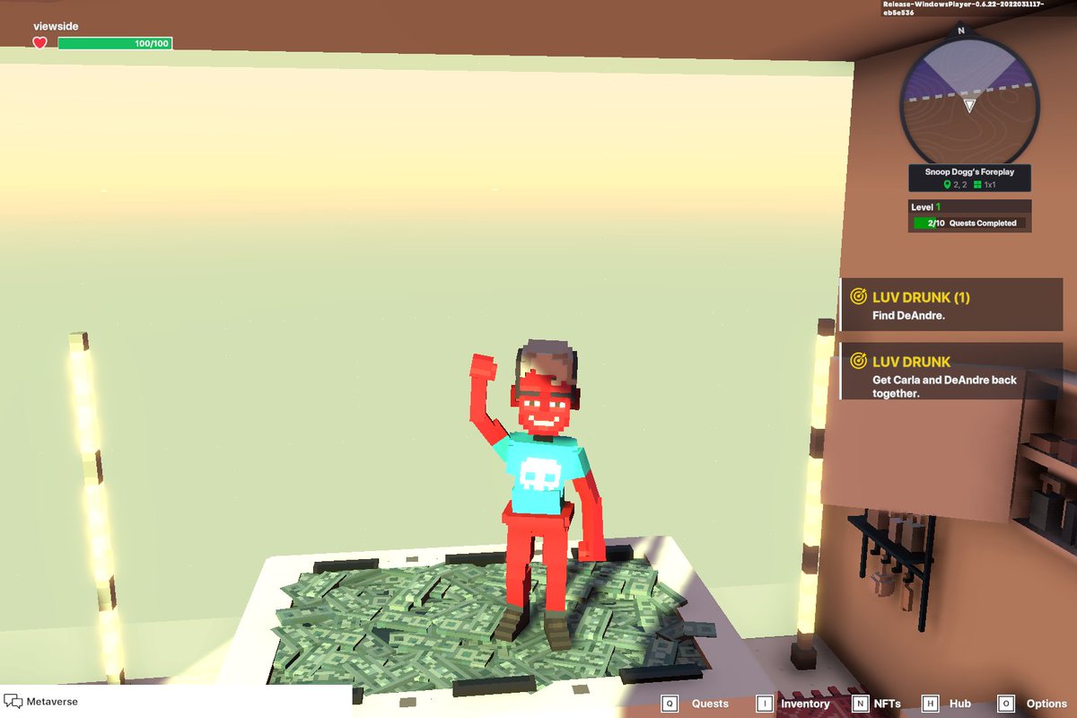 viewsideview's tweet photo. @TheSandboxGame I just participated in the daily #SandboxAlphaS2Contest for a chance to earn up to 1,000 $SAND! Starting March 16 - Take a money bath in Snoop Dogg Mansion. Check out my screenshot below!
👇 #SandboxAlphaS2 https://t.co/IbzbPNXLc6