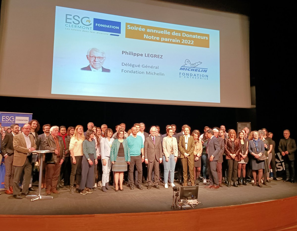 Soirée annuelle des Donateurs de la <a href="/Fondation_ESCC/">FondationESCClermont</a> à l'@ESCClermont, parrainée par Philippe Legrez, Délégué Général @Fond_Michelin. Un excellent moment de rencontres et d'échanges entre étudiants accompagnés et donateurs #EgalitédesChances #OuvertureSociale #Entrepreneuriat