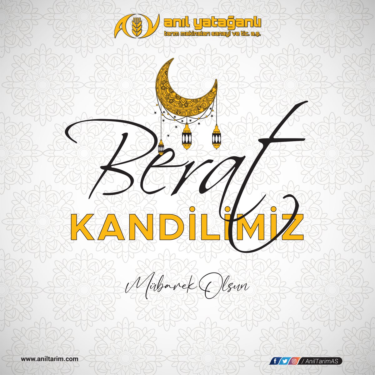 AnilTarimAS's tweet photo. Berat Kandilimiz Mübarek Olsun..

#BeratKandili #MübarekOlsun #anılyatağanlı #tarımmakinaları #konya https://t.co/CAC1hB6RDp