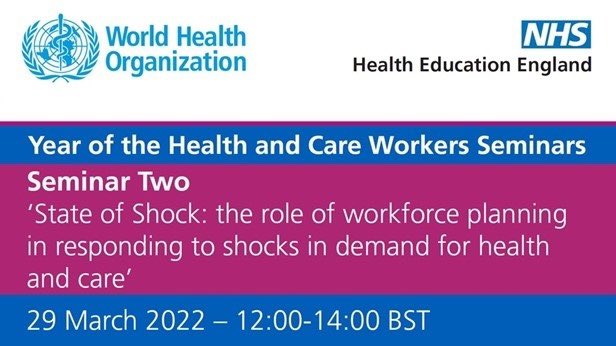 Working4H's tweet photo. DYK #HRH shortage = #1 cause of essential #health service disruptions?
📣 #WorkforcePlanning & management Seminar 2: #HealthSystem shocks & demand
🗓 Tuesday 29 March
Joint @WHO & @NHS_HealthEdEng #YHCW series - with stellar panelists
Register 👉🏼 https://t.co/ID8zLBbVCt https://t.co/abOxX3sLVV