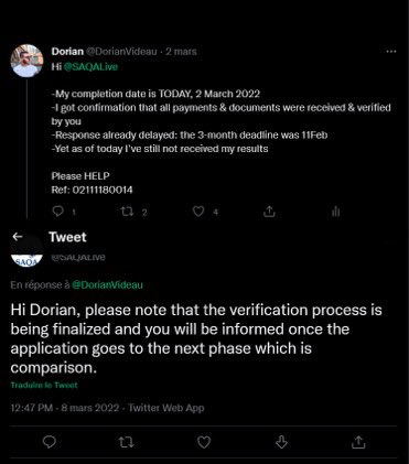 DorianVideau's tweet photo. @SAQALive @Tosin0808 @SAQALive could you please answer me? What’s going on with my application? Where are my results???  Ref: 02111180014 https://t.co/hH6rGRV8xj