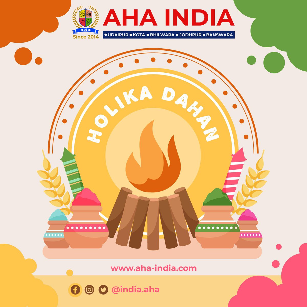AHAINDIA1's tweet photo. May God grant you peace of mind and happiness. Happy Holi!!

#india #Udaipur #indian #colorrun #fashion #follow #bollywood #photooftheday #colorful #art #travel #colorpowder #rang #moodygrams #holiindia #friends #holicolor #colour #picoftheday #portrait #rangbarse #portraits https://t.co/FdSTKo2ku8