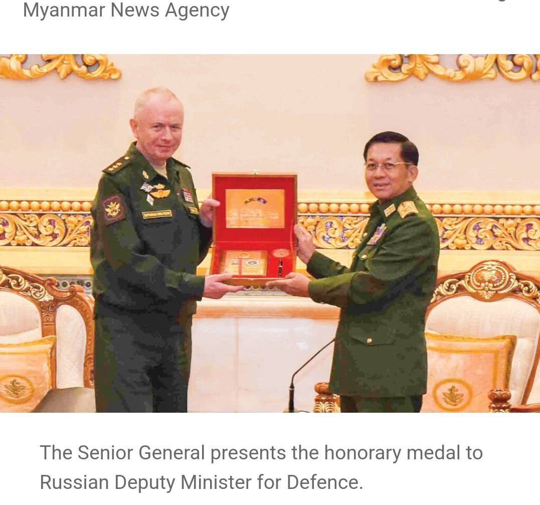 Su10232799's tweet photo. Russia Deputy Defense Minister Alexander Fomin expected to visit #NayPyiTaw to attend March 27 #military Armed Forces Day parade amid #RussiaUkraineWar. #Moscow's known to supply arms to Myanmar. 
#2022Mar17Coup   #WhatsHappeningInMyanmar https://t.co/w7FII315sM