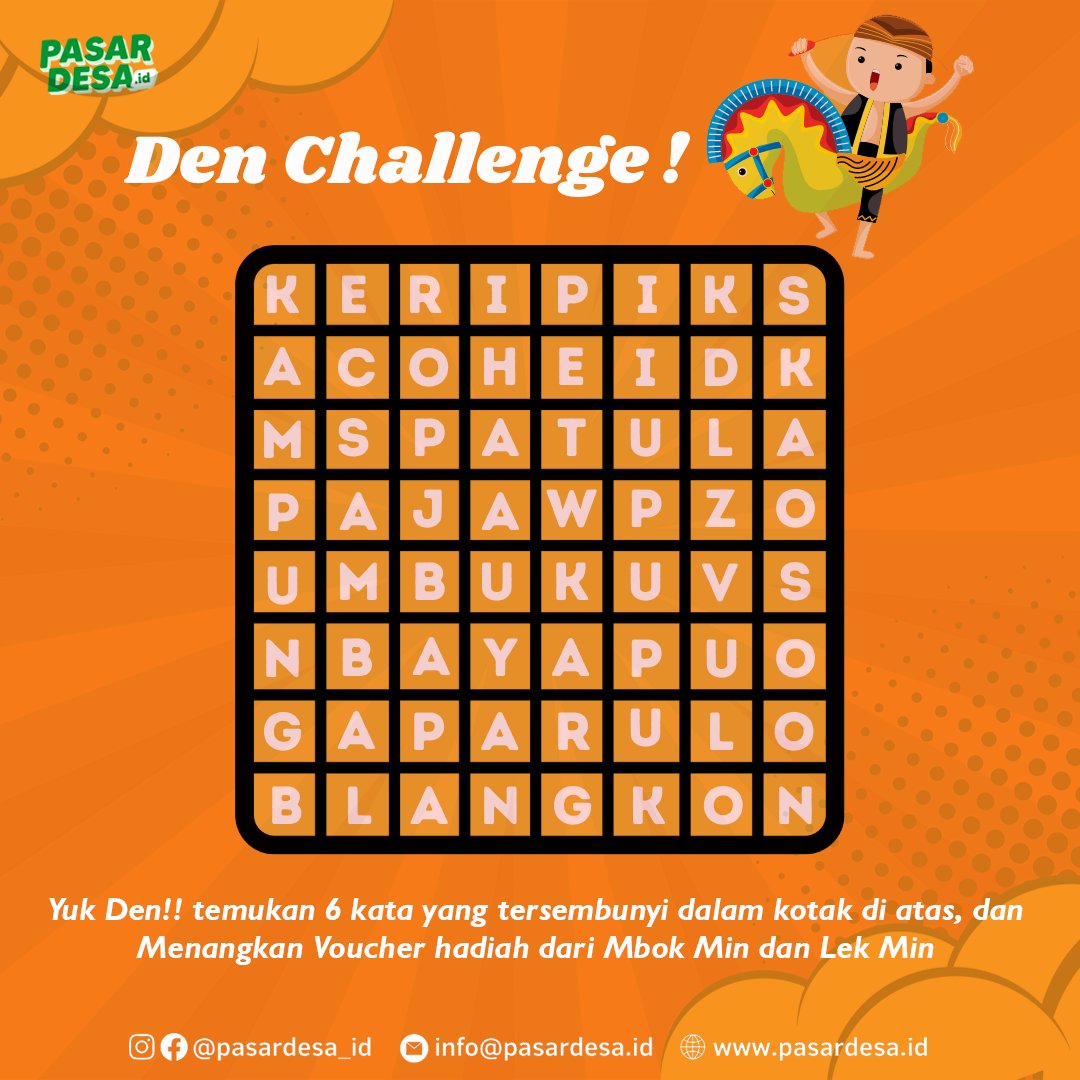 pasardesa_id's tweet photo. Spesial untuk Den Ayu Den Baguse ayok main main berhadiah sama Mbok Min Lek Min di instagram. Monggo langsung meluncur ke instagram @pasardesa_id . Siapa tau beruntung kan bisa buat traktirin Mbok Min eh https://t.co/3Jn75jKHxW