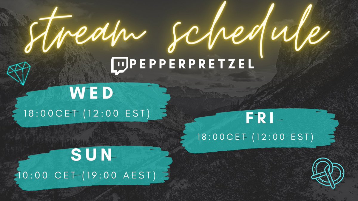 Pepperpretzel_'s tweet photo. Updated this weeks stream schedule for my #twitch streams. 
You can find me here: https://t.co/xEqdwJmw09 https://t.co/V14Hsq50uT