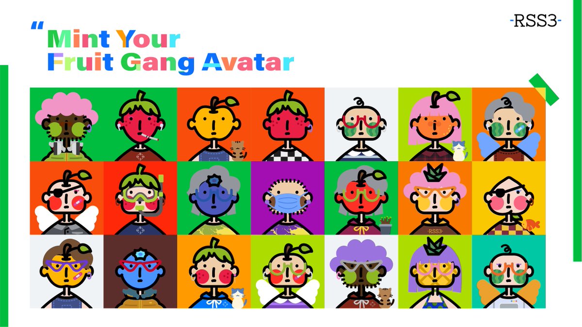 rss3_'s tweet photo. 👏 The first 1000 Genesis RSS3 Avatar NFT here: https://t.co/HnNUpKBRvd

⛏️ Mint Your Fruit Gang Avatar if your address is in the list! https://t.co/aATrUD2OvB