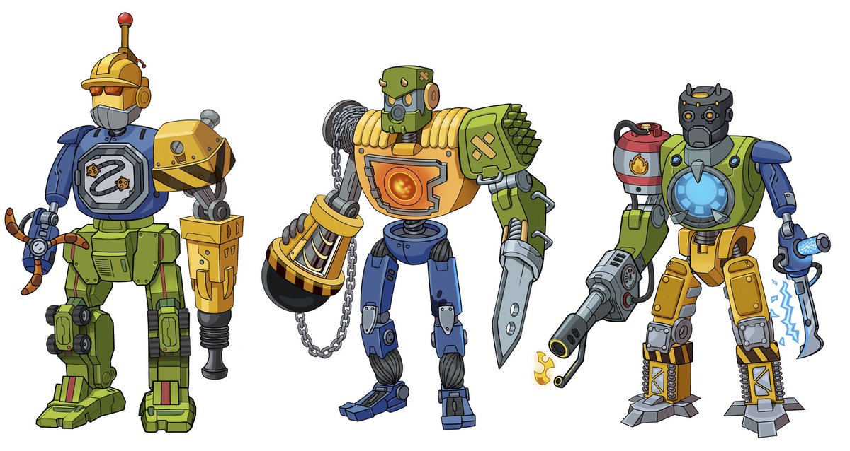 🥊Did you know that each fighting bot is made from 5 different parts you can collect and use to 🛠️build the ULTIMATE robot warrior🔥

🔧Parts include: 
🤖Head 
🛡️Torso 
💥Left Arm
🗡️Right Arm
👣Legs 

Ready to make🛠️the ultimate fighter⁉️

#PlaytoEarn #P2E