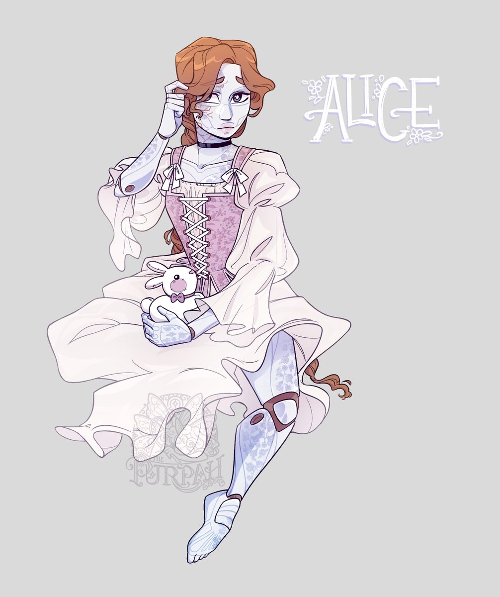 thepurpah's tweet photo. Character idea I've had for a while.
Gal made of clockwork and porcelain. https://t.co/EBi6mYB3rU