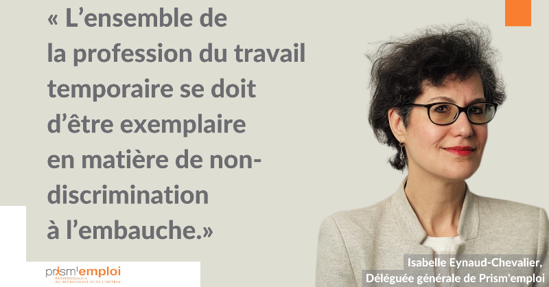 Prismemploi's tweet photo. [#LIntérimDitNON] Le secteur du travail temporaire constate que des commandes discriminatoires subsistent auprès des agences d’emploi, malgré ses efforts pour y remédier.

En mars, rejoignez l’intérim pour combattre les #discriminations, dîtes NON !