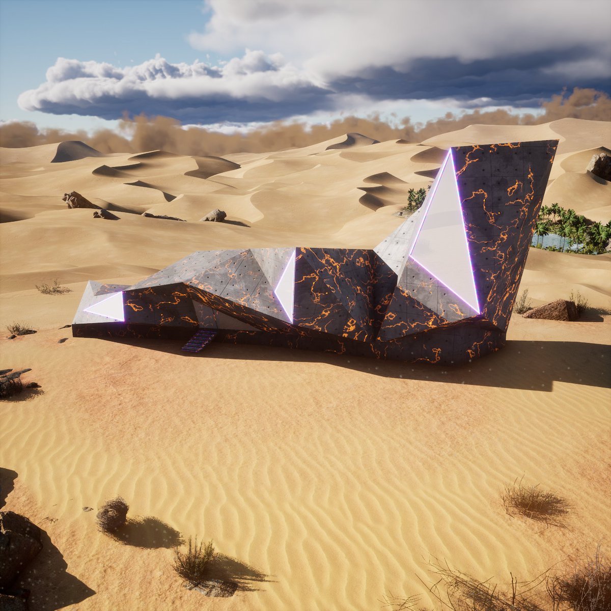MetaMansionsNFT's tweet photo. Legends say the Desert sands appeared from above. For centuries they rained from the heavens, creating the towering dunes that have become a sanctuary for the worms. #MetaMansions #KEYSMetaverse https://t.co/krisMlbncw