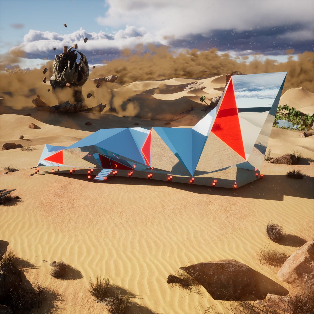 Legends say the Desert sands appeared from above. For centuries they rained from the heavens, creating the towering dunes that have become a sanctuary for the worms. #MetaMansions #KEYSMetaverse