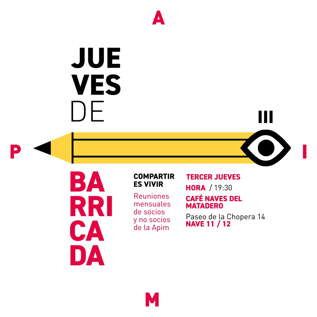 apimIlustracion's tweet photo. 📅 Si hoy es tercer jueves de mes, entonces.... ¡es jueves de Barricada!

✏ Pon a punto tus lápices y acércate a @lafrancachela en @mataderomadrid para participar en esta quedada informal y abierta a personas asociadas y no asociadas de la #APIM.

#BarricadasAPIM #Ilustración https://t.co/wLYfNeb3Yg