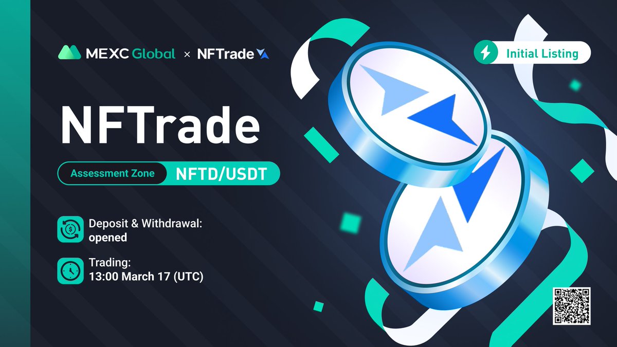 Please be noted that $NFTD listing has been postponed to 13:00 Mar 17 (UTC).

#NFTrade #MEXCListing