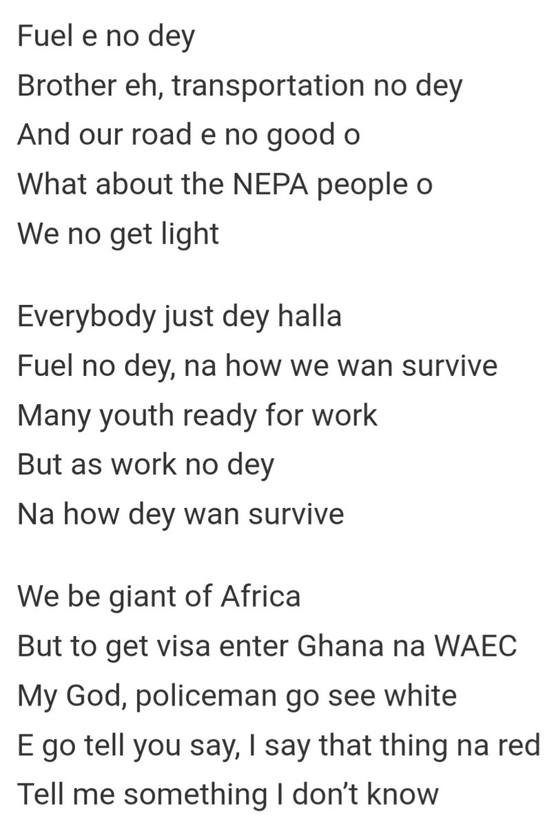 Dmaybellinetimi's tweet photo. Day 9
#30daysofsharing
If you were born in Nigeria in the 80s-90s, then this lyric would hit a cord.
Maybe a nerve that shatters your existence.
For most of us, we spent our 20's racing against a government that takes from us and beats us with hardship and inflation - https://t.co/vi0VSXBmxt
