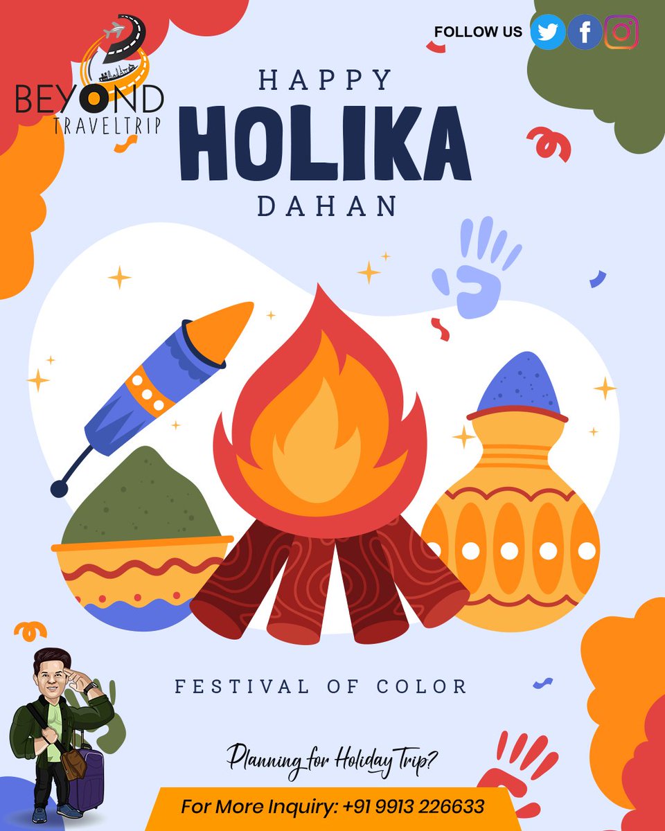 BTraveltrip's tweet photo. Let’s burn all our negativity on this Holika Dahan and welcome a colourful fresh start this Holi. Happy Holika Dahan to you and your family!
.
#beyondtraveltrip #beastoryteller #happyholi #holi #holifestival #india #festival #love #colors #photography #holihai #festivalofcolors https://t.co/iN8bHf9qn5