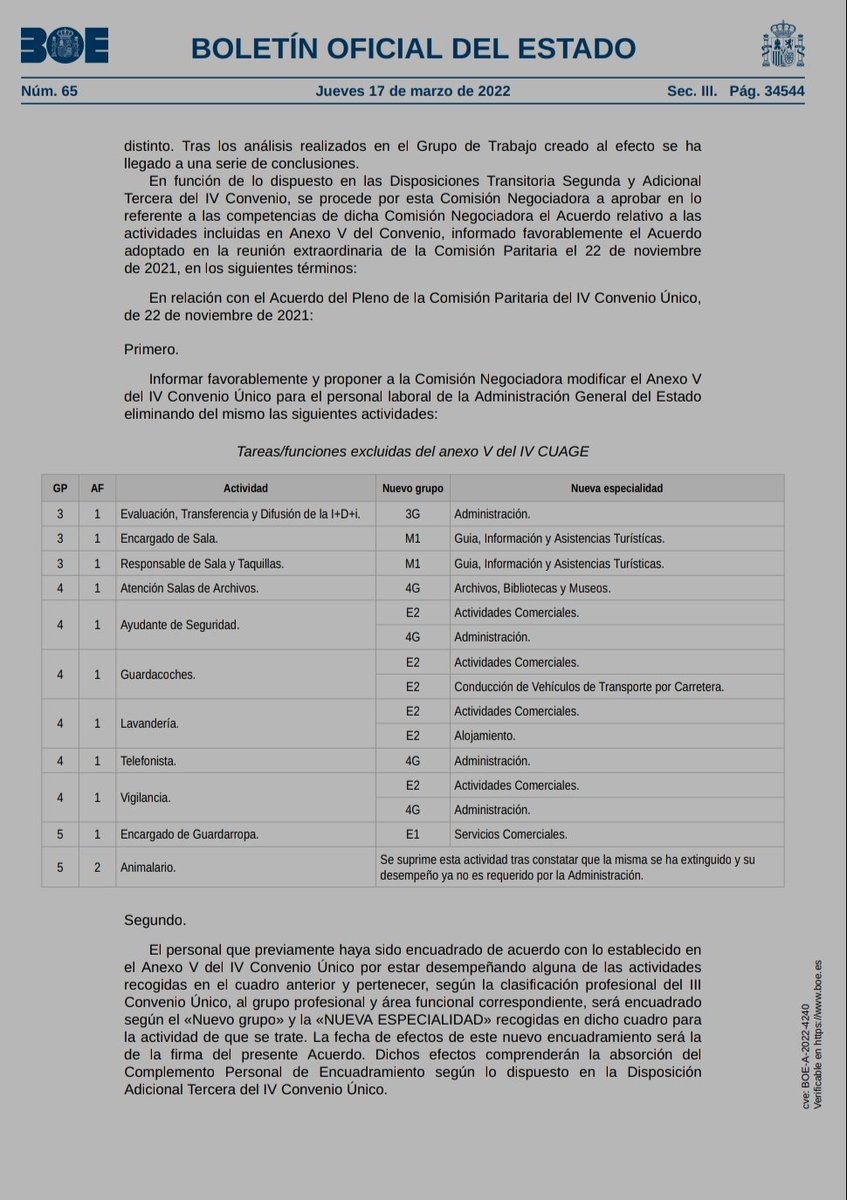 ccooine's tweet photo. Resolución 7 marzo 2022, de la Dirección General de Trabajo, @Haciendagob, se registra y publica la modificación del IV #Convenio colectivo único para el personal laboral de la Administración General del Estado #CUAGE
@ccoomeh @sae_fsc_ccoo #NoALaGuerra #OtanNoBasesFuera
@boegob https://t.co/xNm35ZlZoE